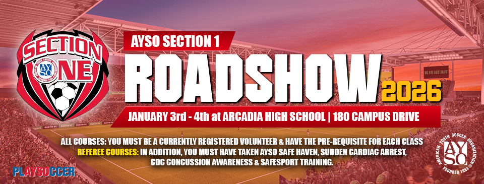 2026 ROADSHOW  (Jan 3 + 4)   Coach + Ref Trainings